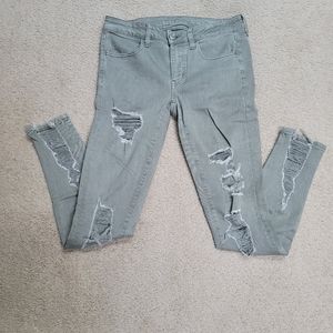 Distressed Sage Green Jeggings